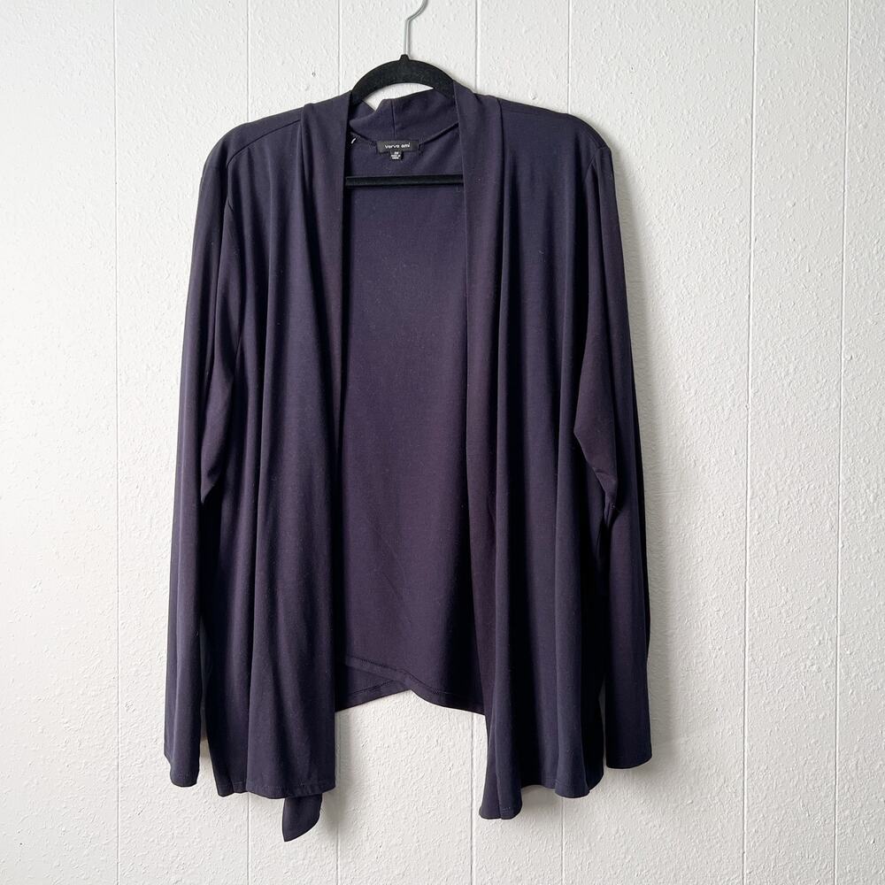 Verve Ami Womens Cardigan 3X Waterfall Open Front Stretch Workwear Career Office